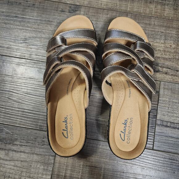 New in box Clark Merliah Karli Women's sandals metallic size 6.5 - Picture 1 of 10